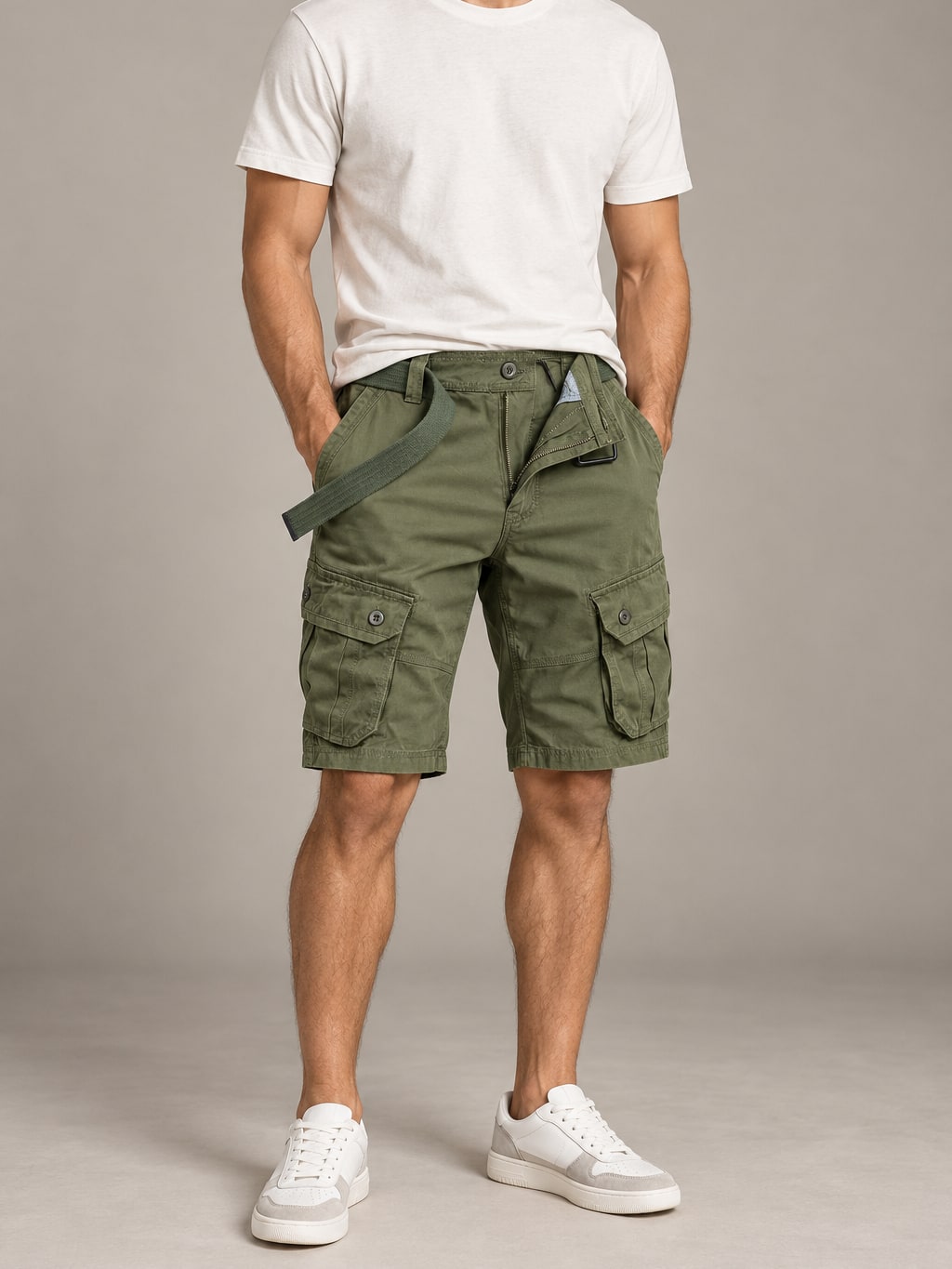 Cotton Utility Cargo Shorts