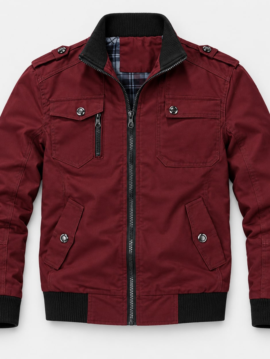 Utility Stand Collar Bomber Jacket