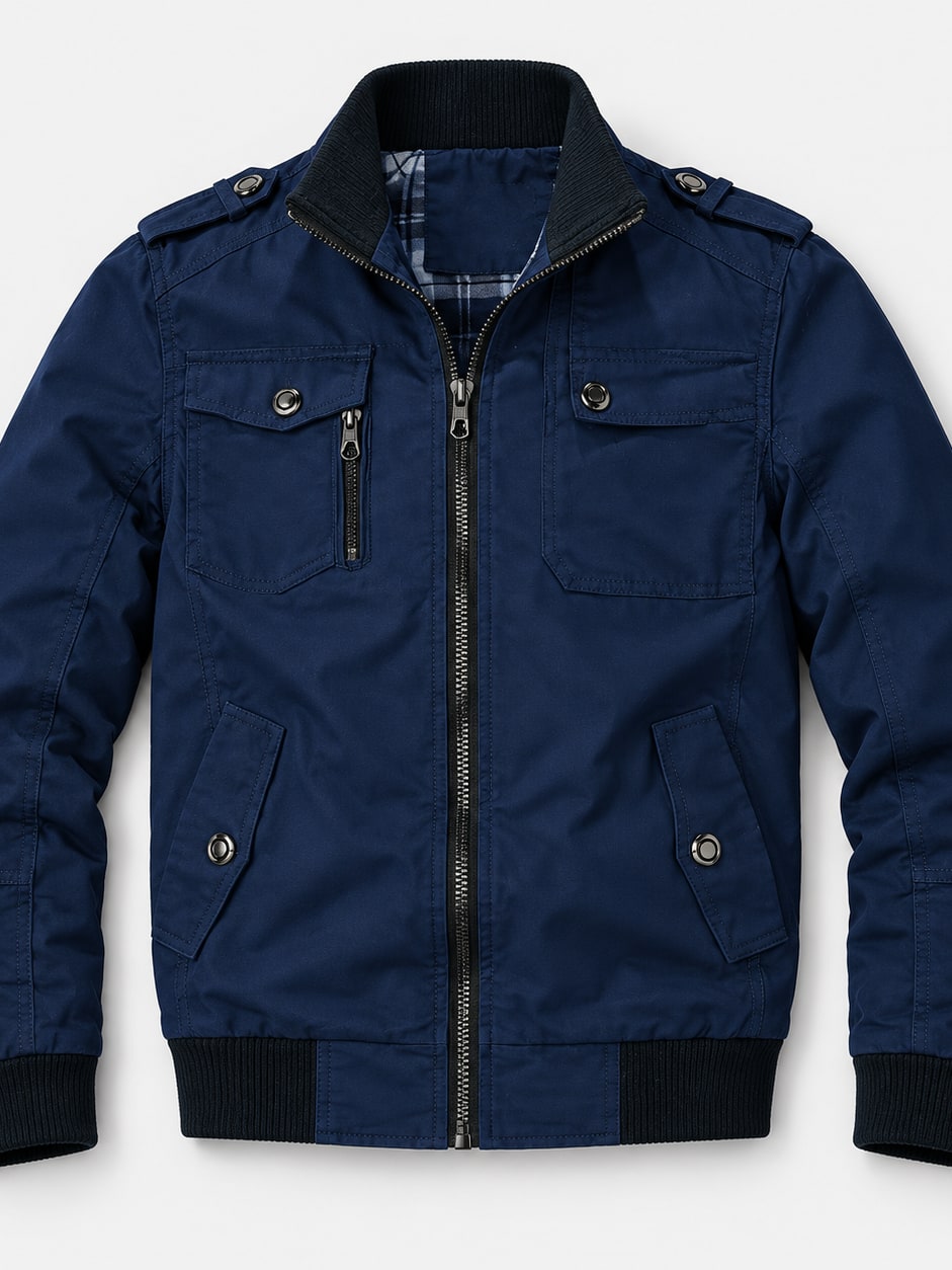 Utility Stand Collar Bomber Jacket