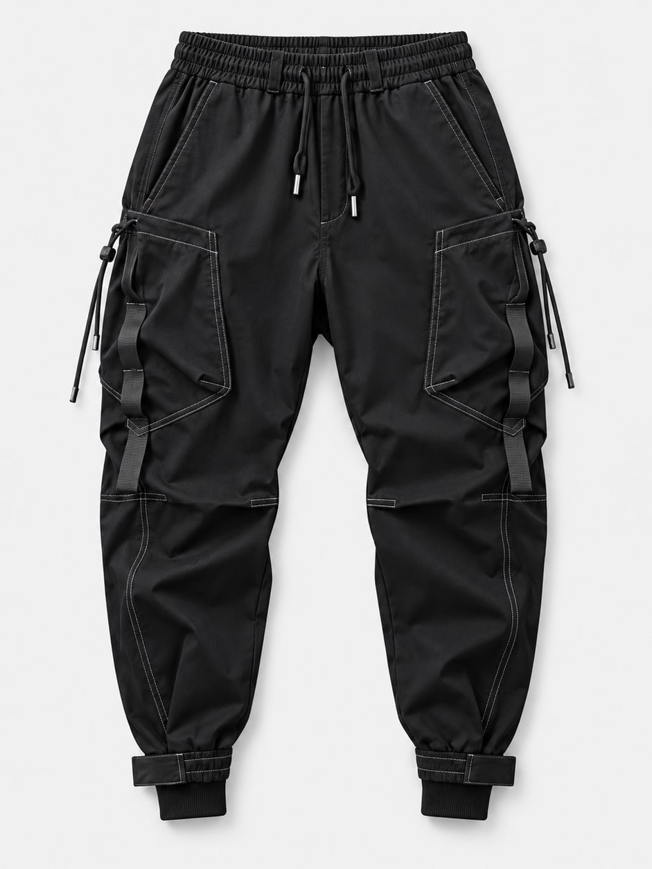 Ribbon Pocket Cargo Trousers