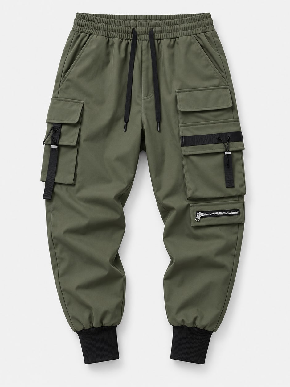 Ribbon Pocket Cargo Trousers