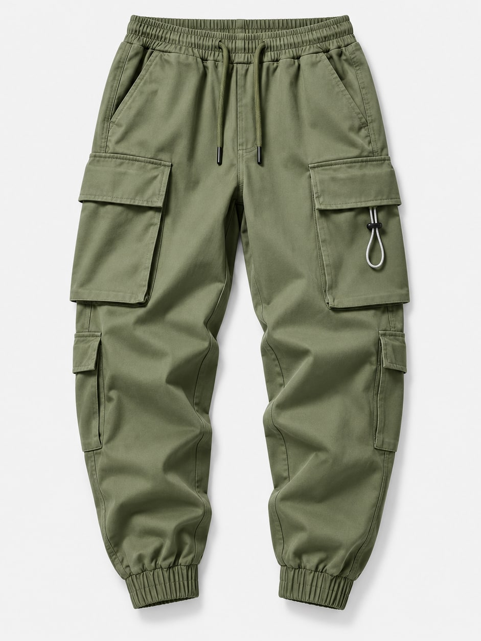 Ribbon Pocket Cargo Trousers