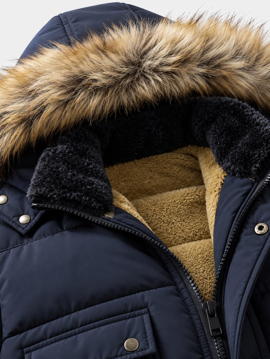 Faux Fur Trimmed Hooded Parka