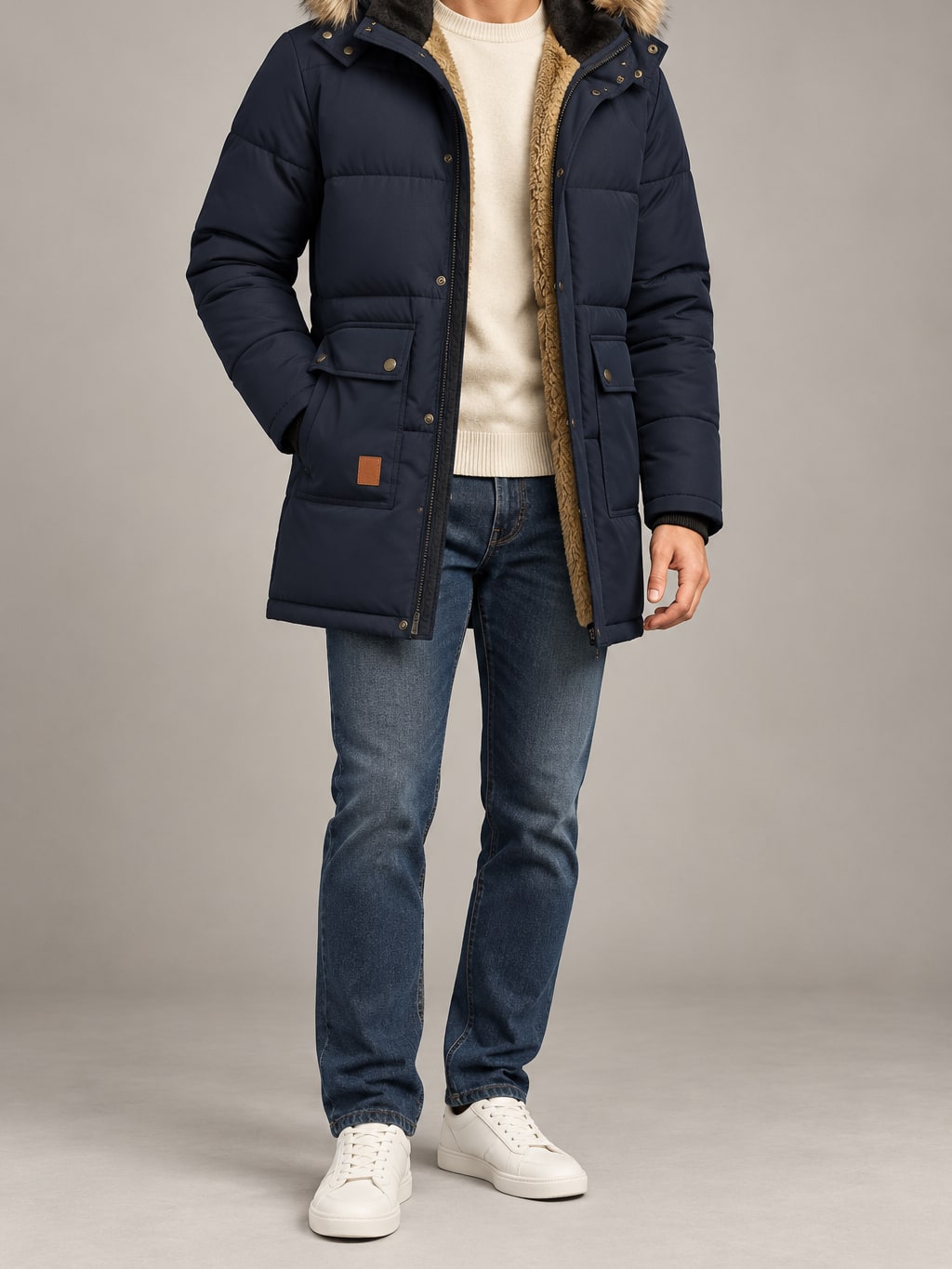 Faux Fur Trimmed Hooded Parka