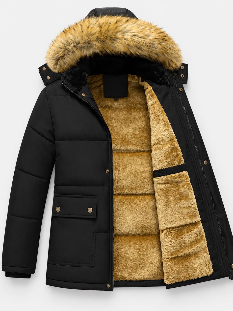 Faux Fur Trimmed Hooded Parka