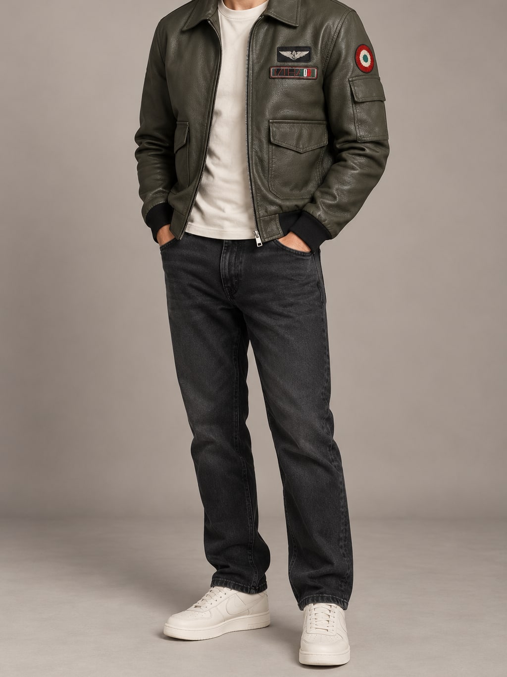 Embroidered Military Pilot Jacket
