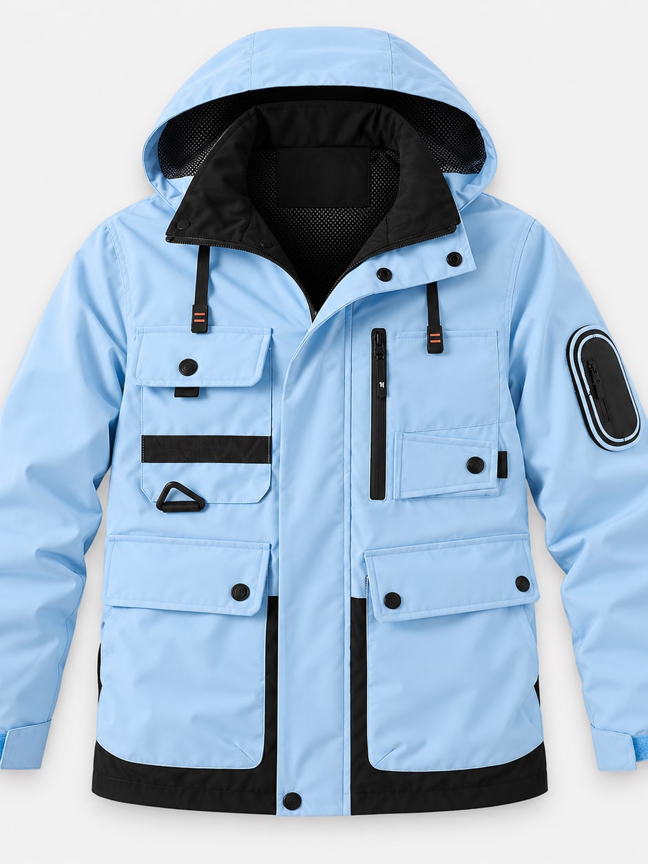 Multi Pocket Hooded Utility Jacket
