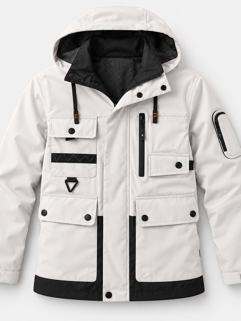 Multi Pocket Hooded Utility Jacket