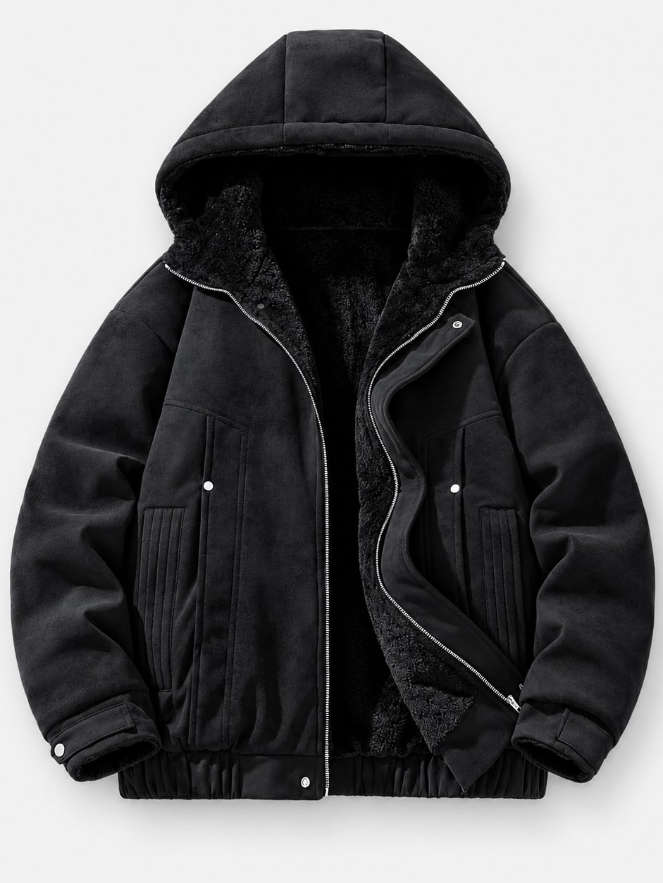 Fleece Lined Hooded Jacket