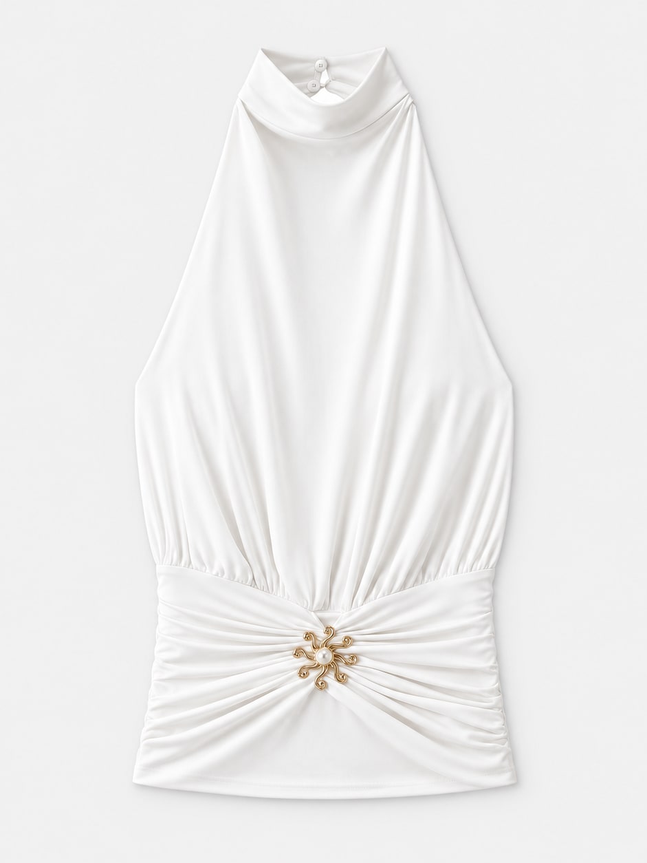 Pleated Halter Top