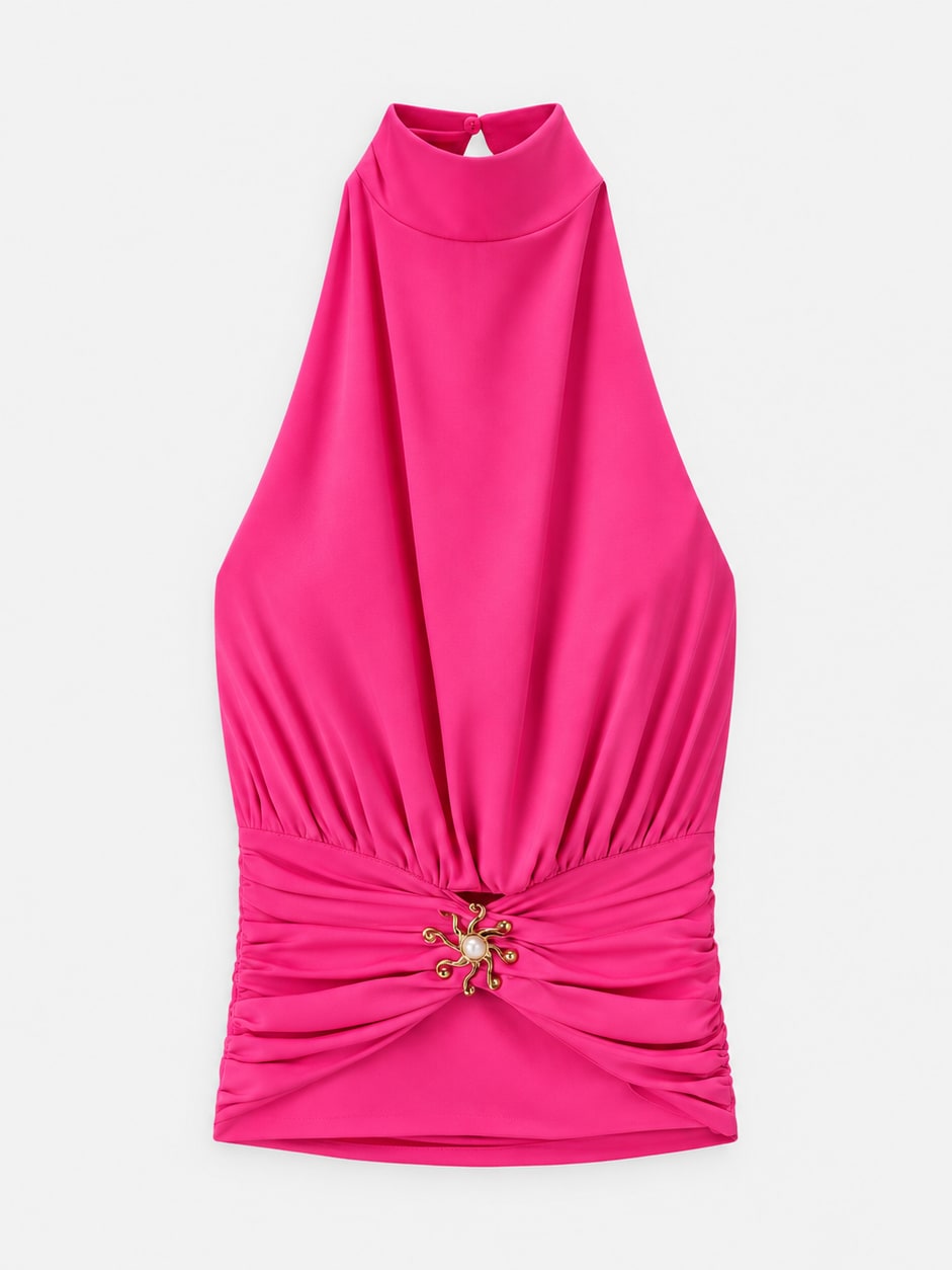 Pleated Halter Top