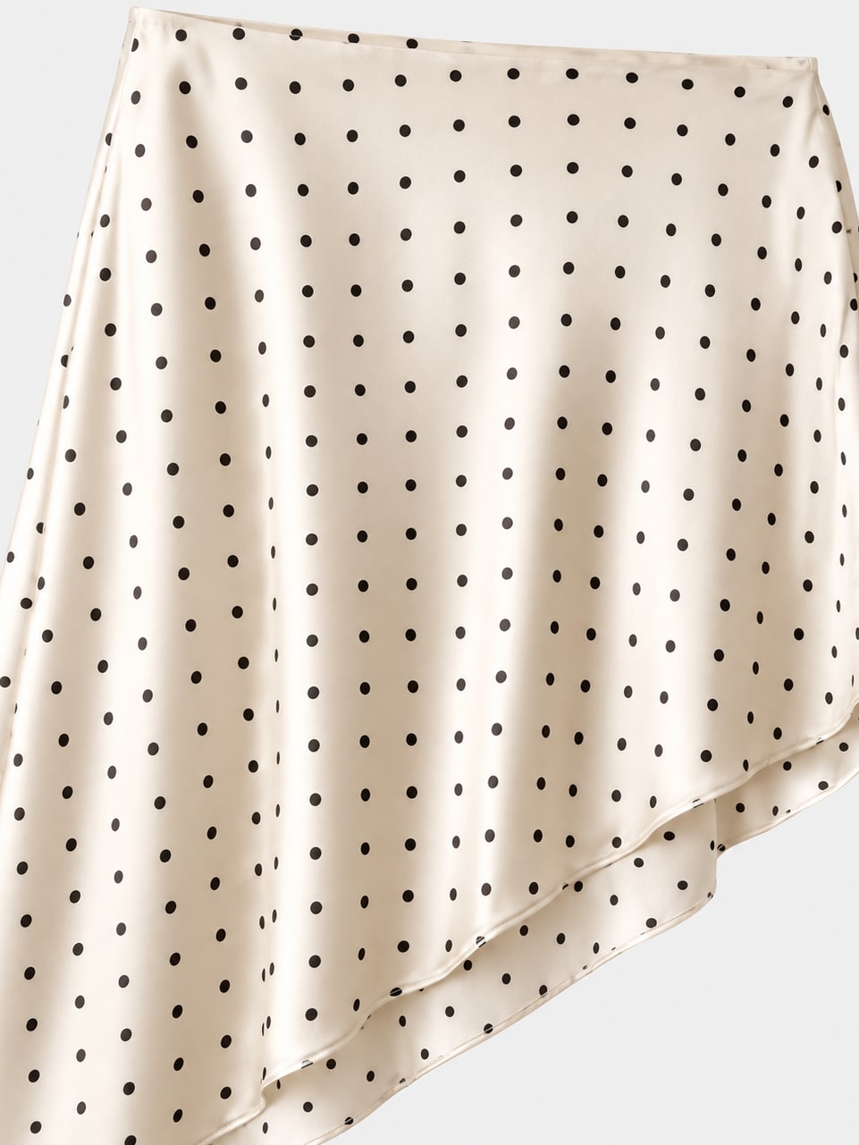 Polka Dot Asymmetrical Midi Skirt
