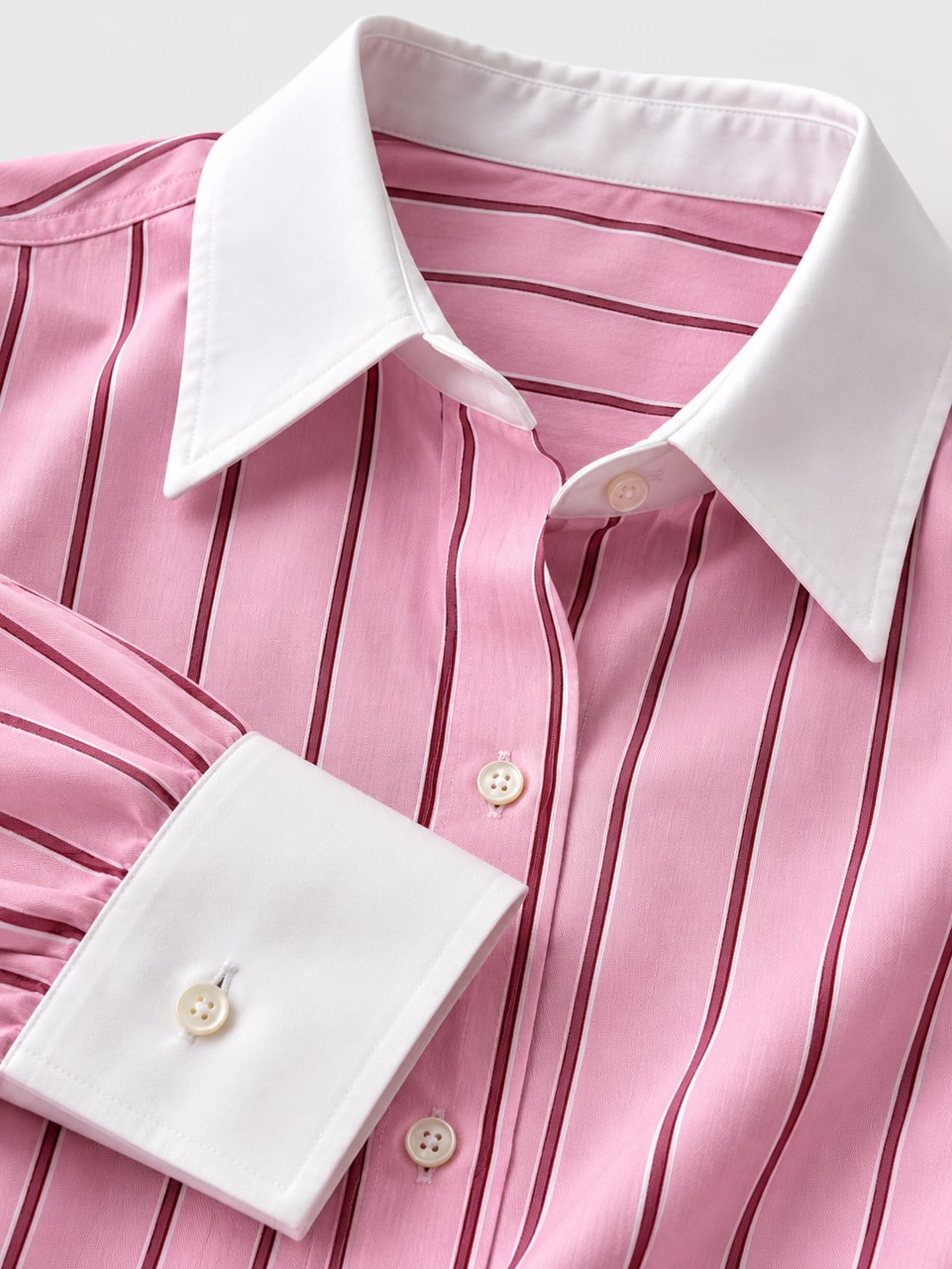 Striped Contrast Collar Shirt