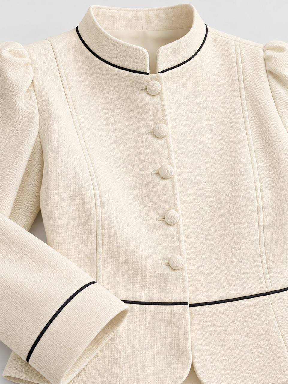 Contrast Trim Tailored Blazer