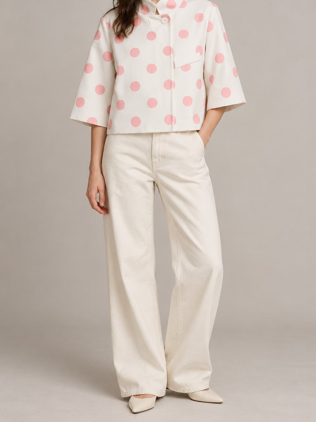 Stand Collar Short Blazer