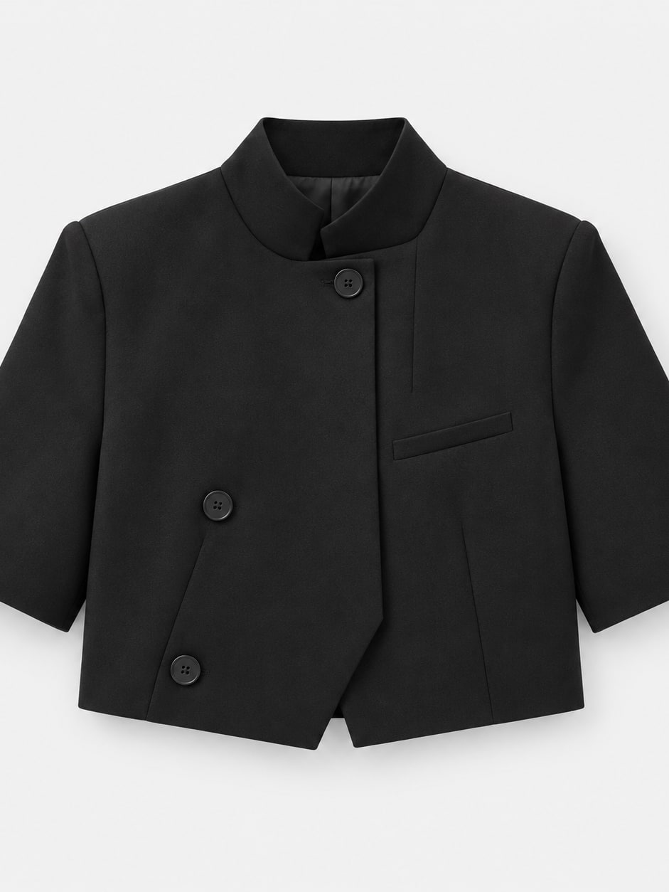 Stand Collar Short Blazer