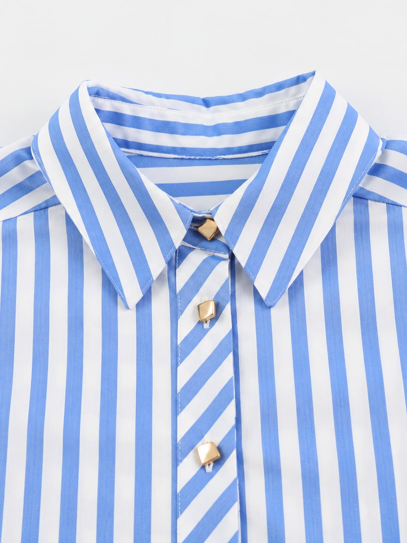Striped Bow Cuff Shirt