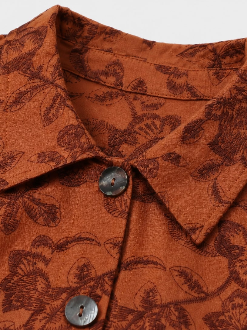 Embroidered Shirt And Trousers Set