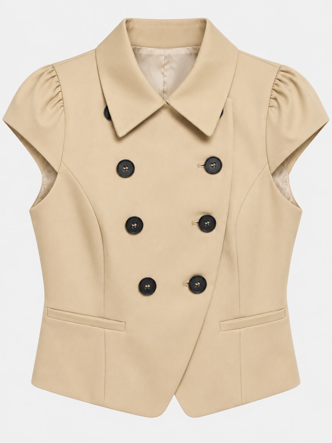 Short Sleeve Double Breasted Blazer
