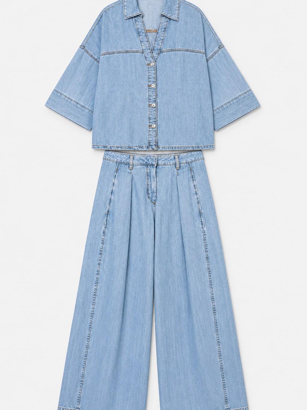 Denim Shirt And Trousers Set