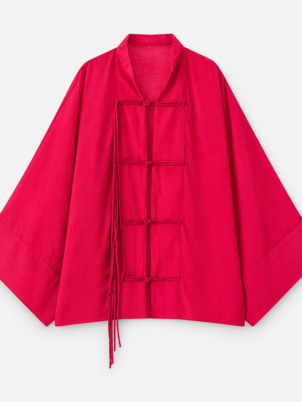 Rope Button Semi-Sheer Shirt