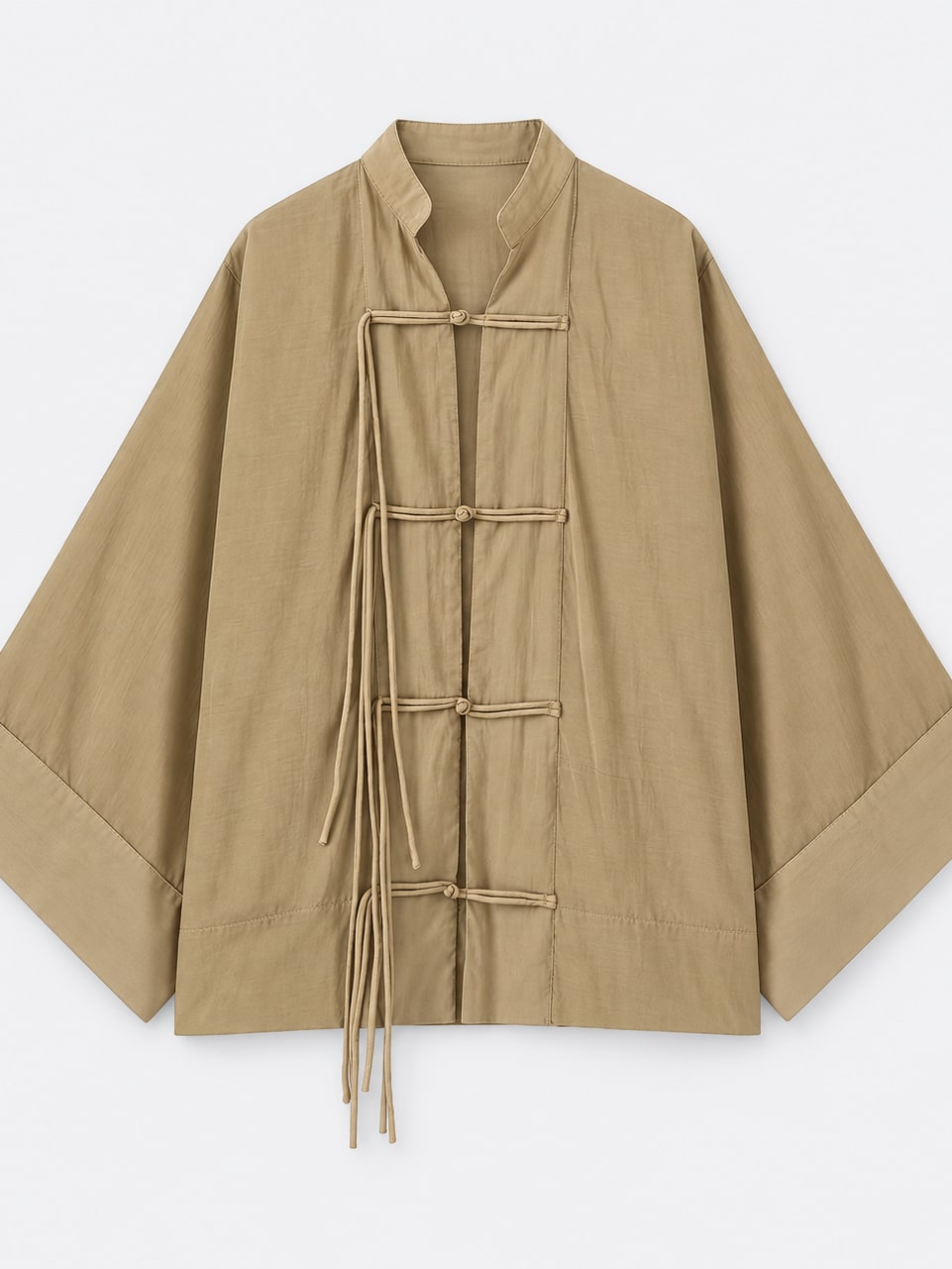Rope Button Semi-Sheer Shirt
