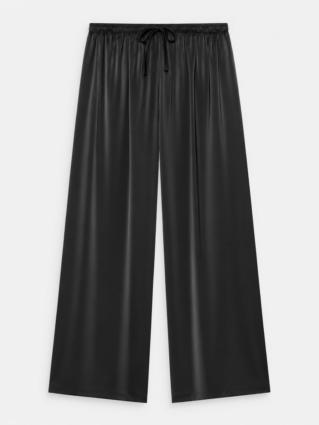 Drawstring Satin Wide Leg Trousers