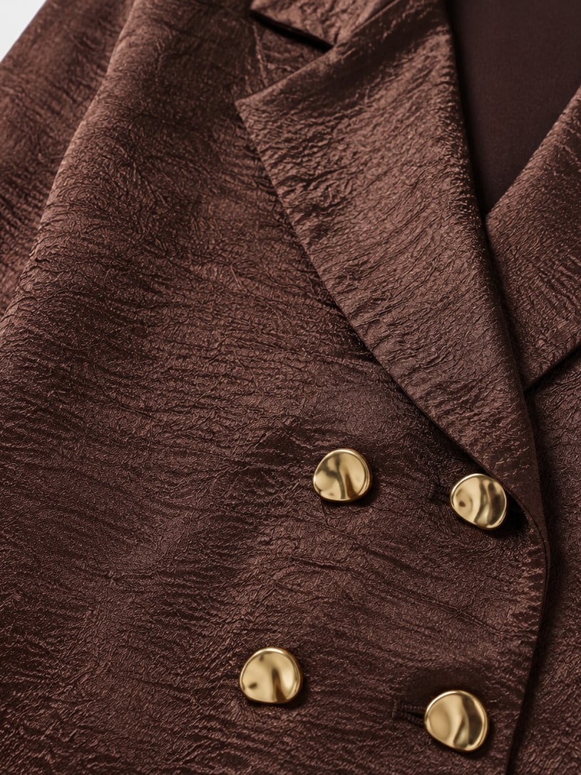 Wrinkled Satin Trouser Set