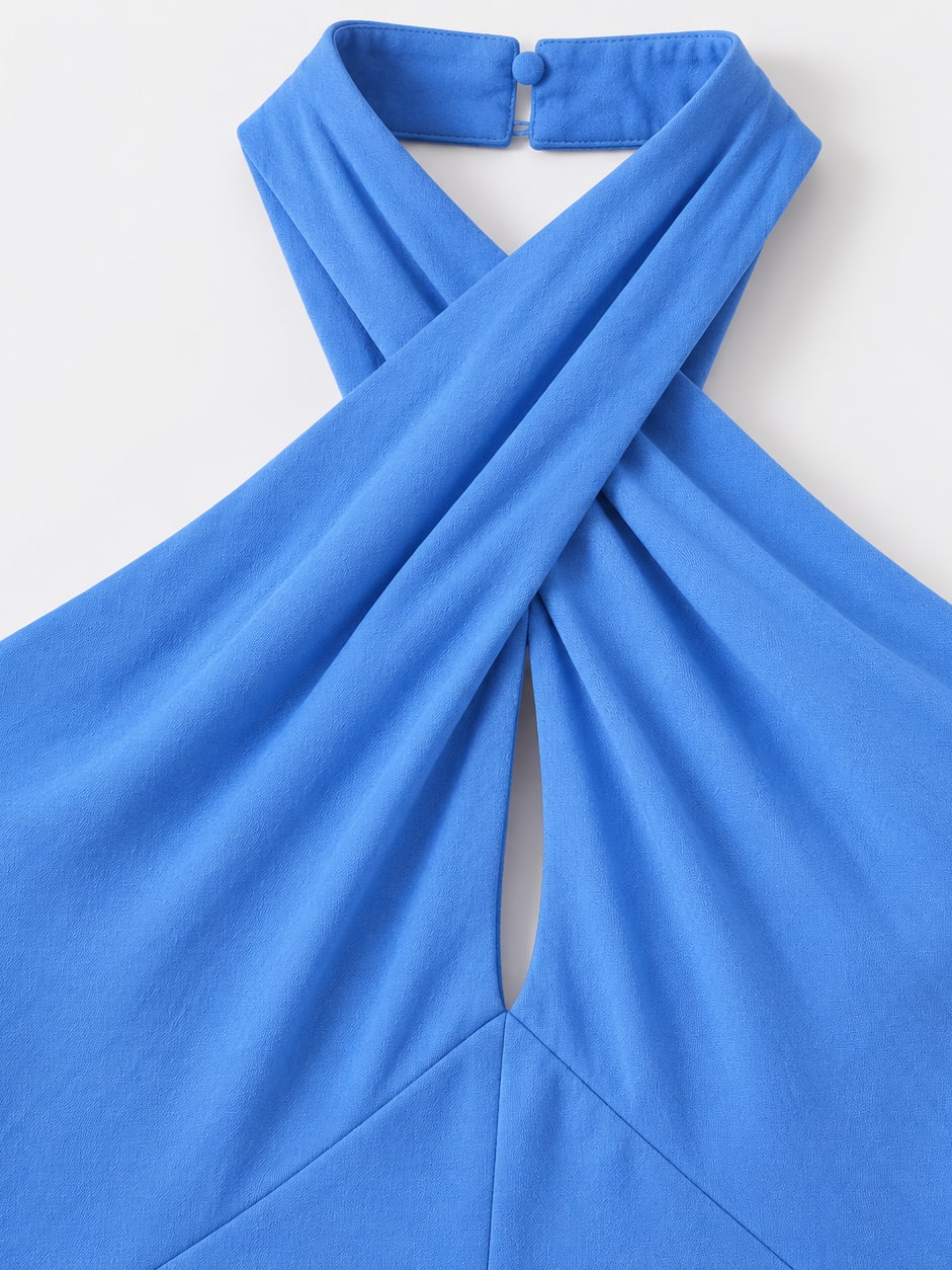 Crossed Halter Maxi Dress