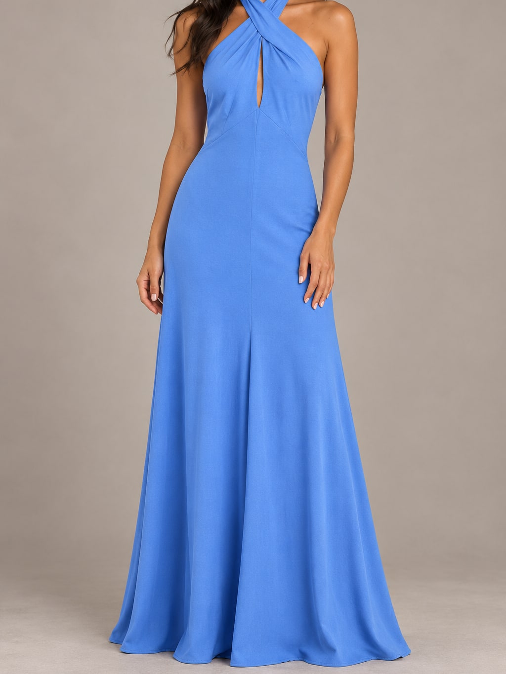 Crossed Halter Maxi Dress