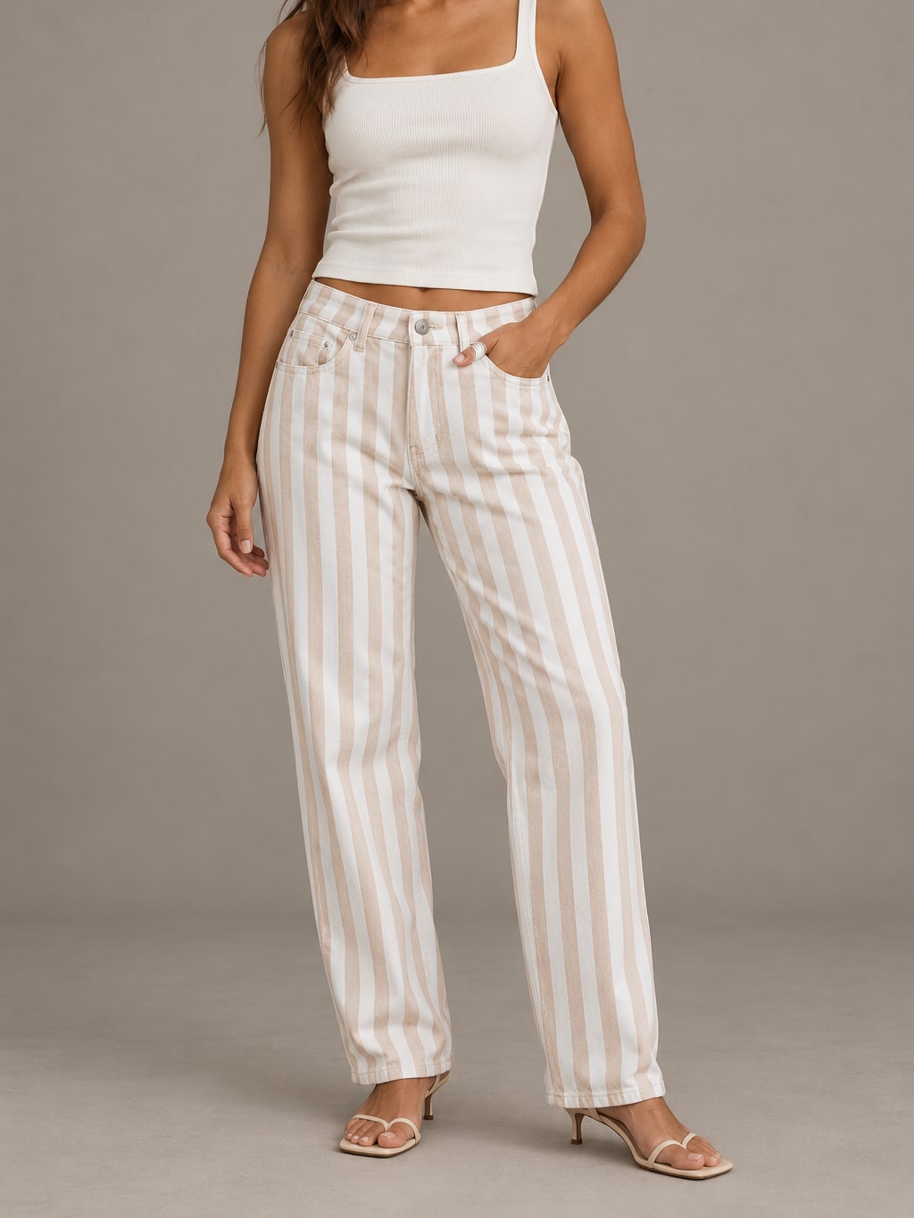 Striped Denim Trousers