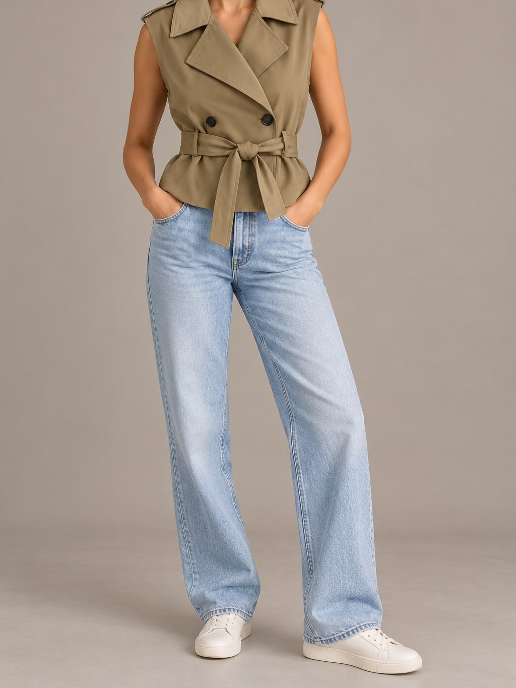 Belted Trench Vest