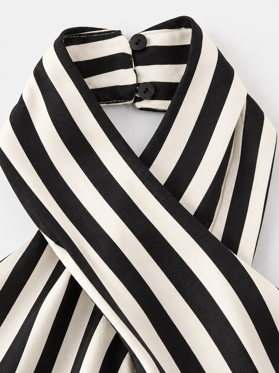 Striped Halter Top And Trousers Set