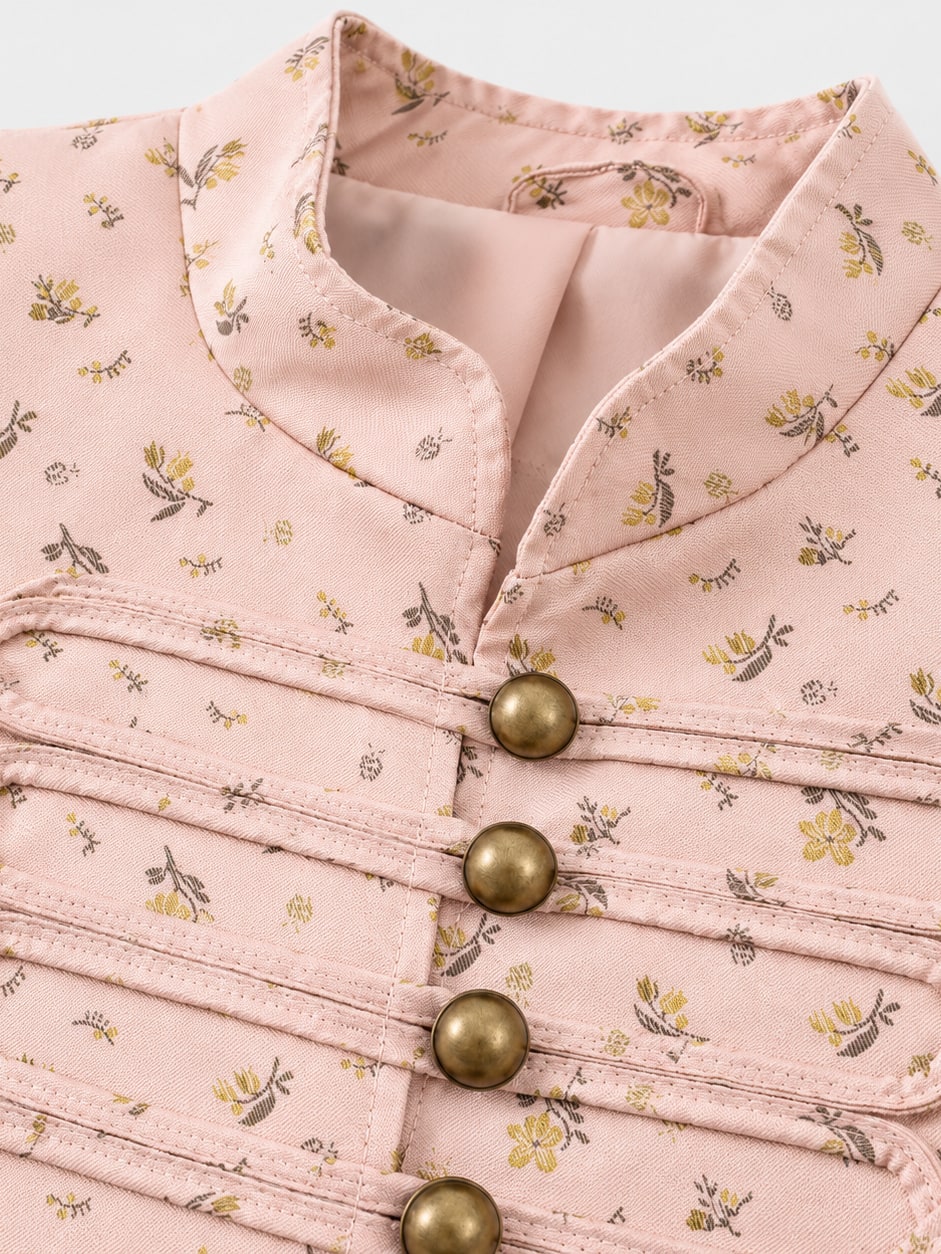 Floral Print Military Blazer