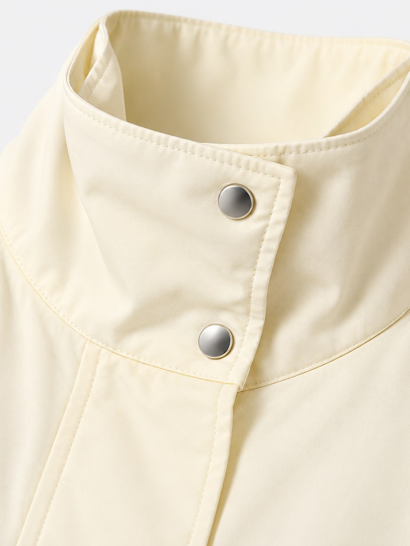 Belted Stand-Collar Jacket