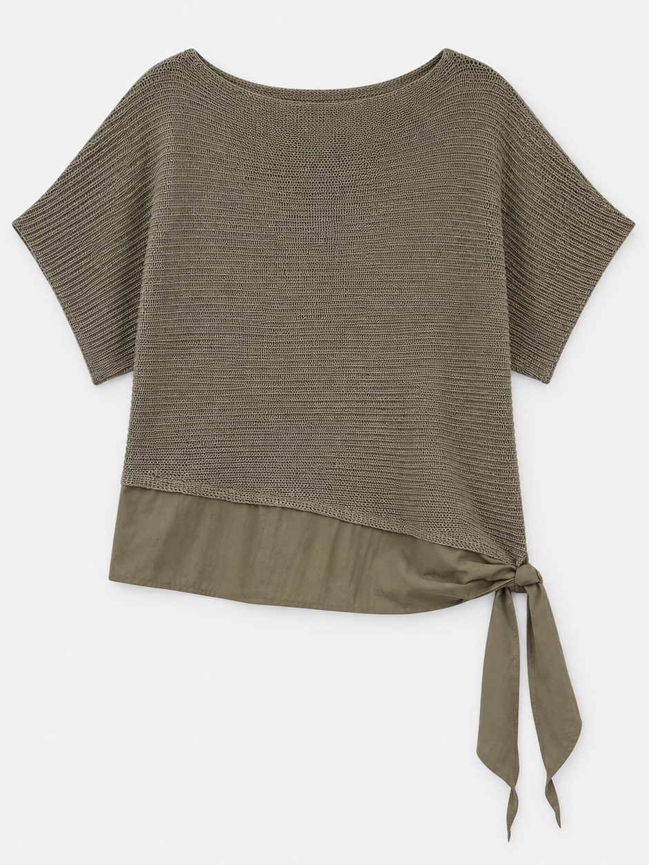 Layered Knit Tie Top