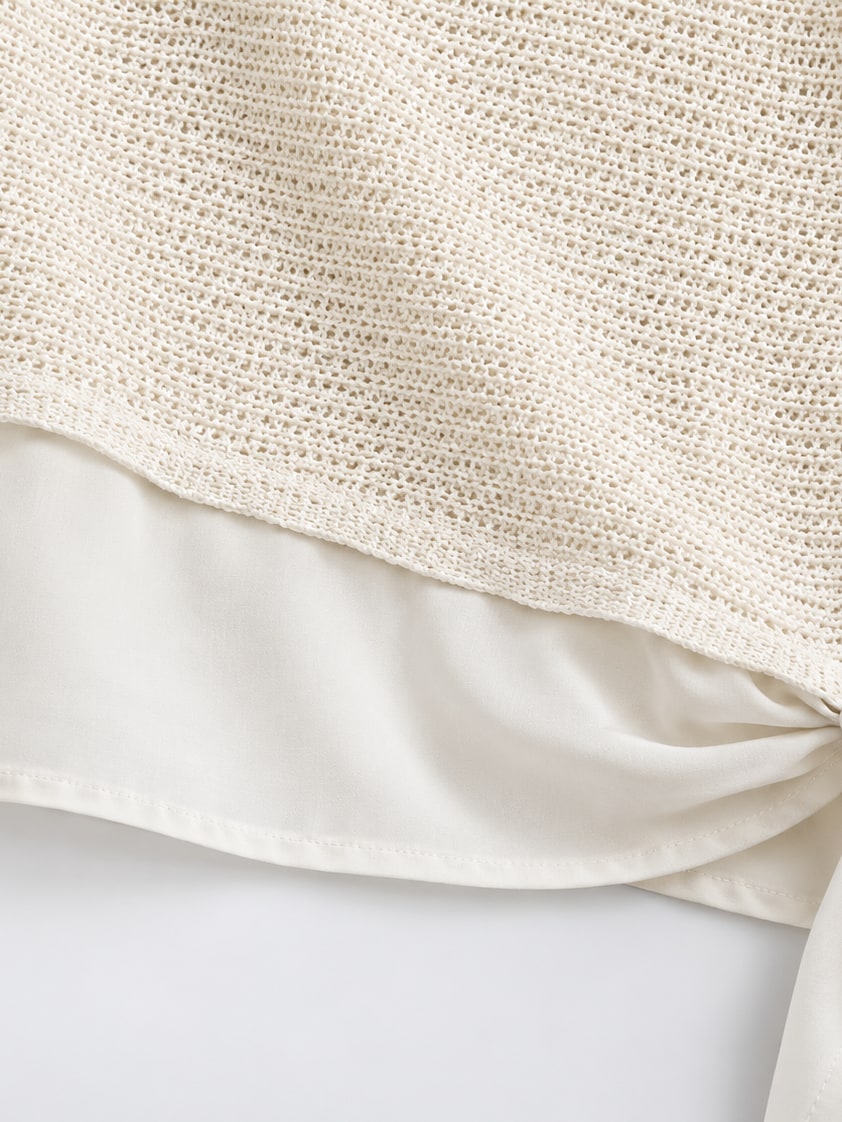 Layered Knit Tie Top