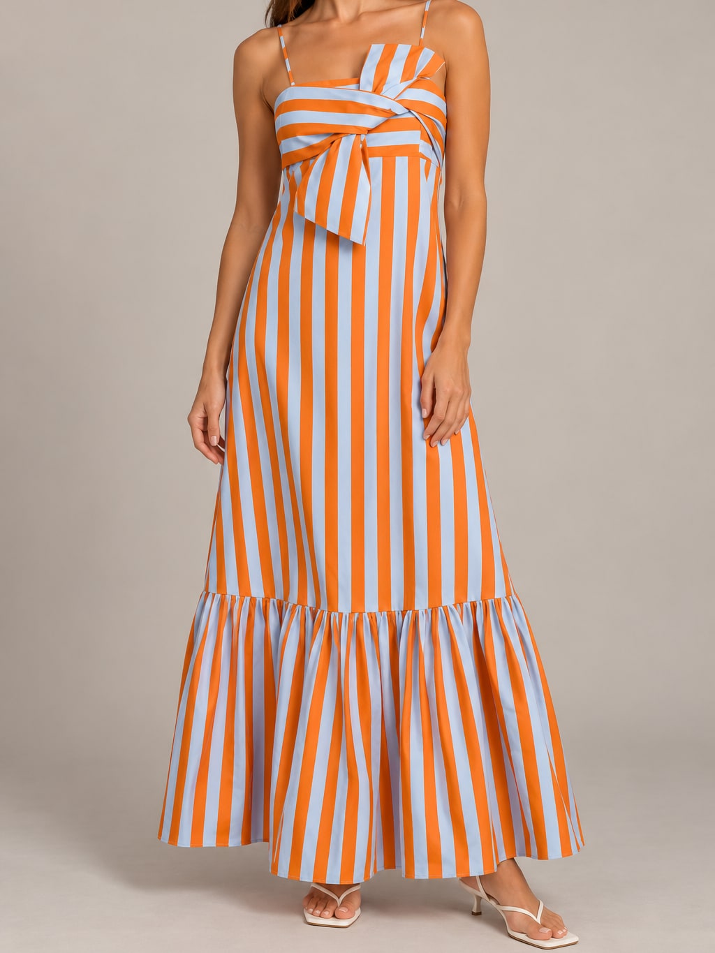 Striped Bow Camisole Dress