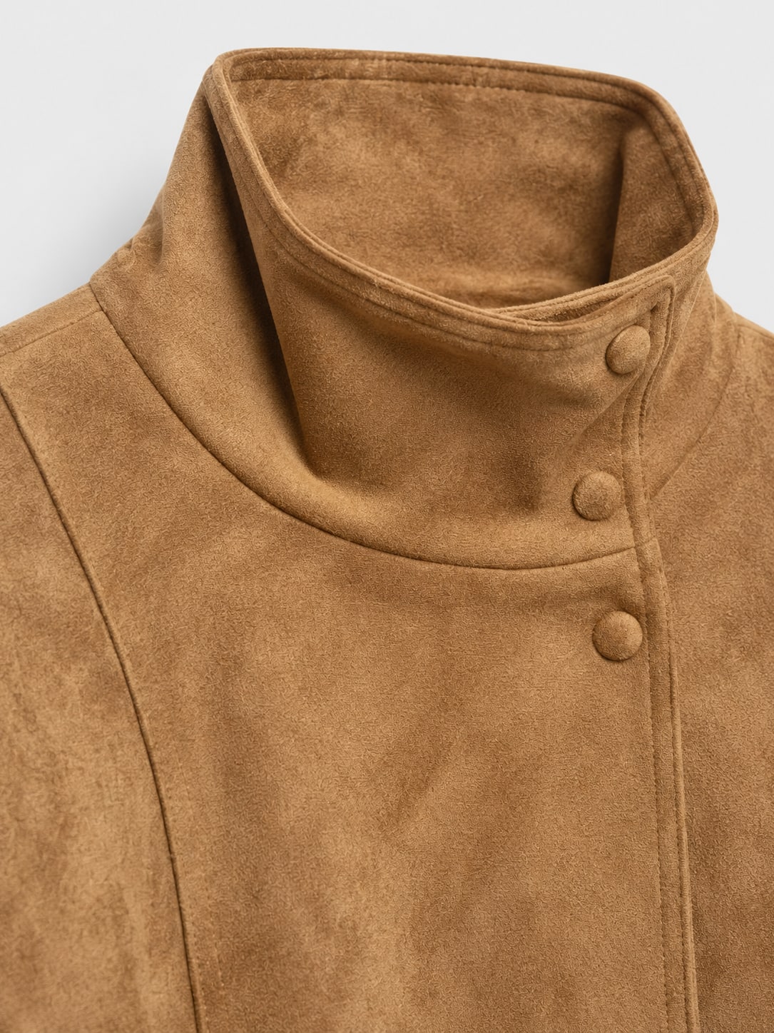 Faux Suede Belted Jacket
