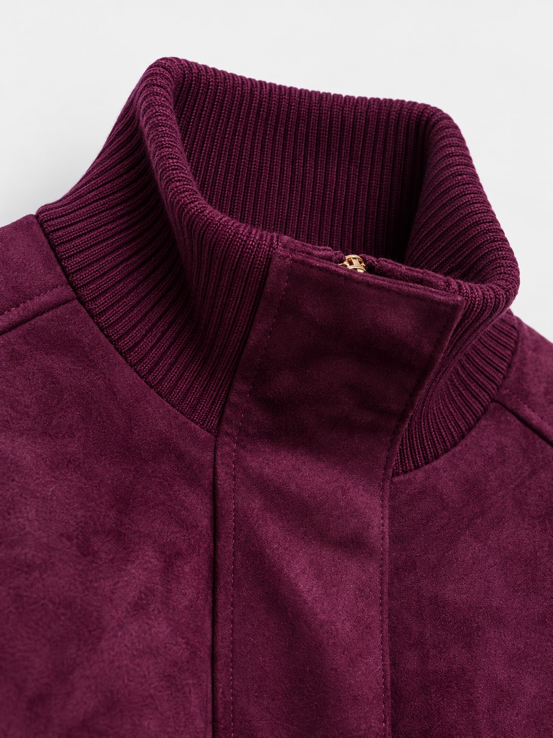 Faux Suede Zip-Up Jacket