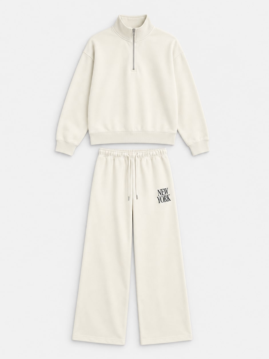 Letter Printed Sweatshirt Set