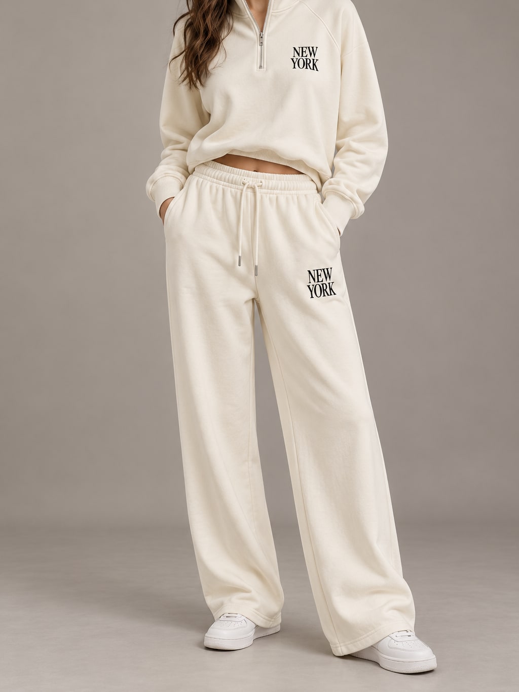 Letter Printed Sweatshirt Set
