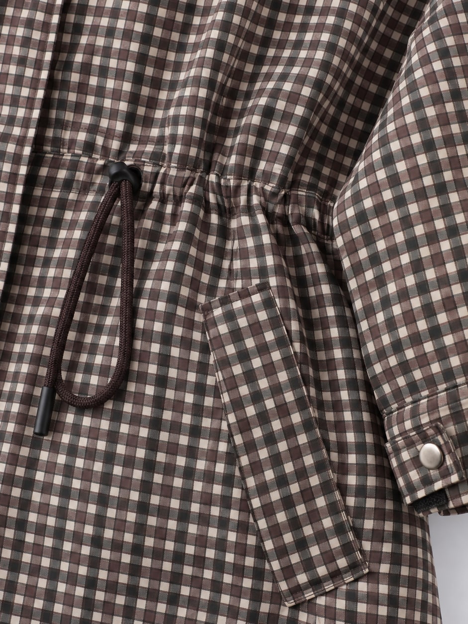 Gingham Hooded Utility Jacket
