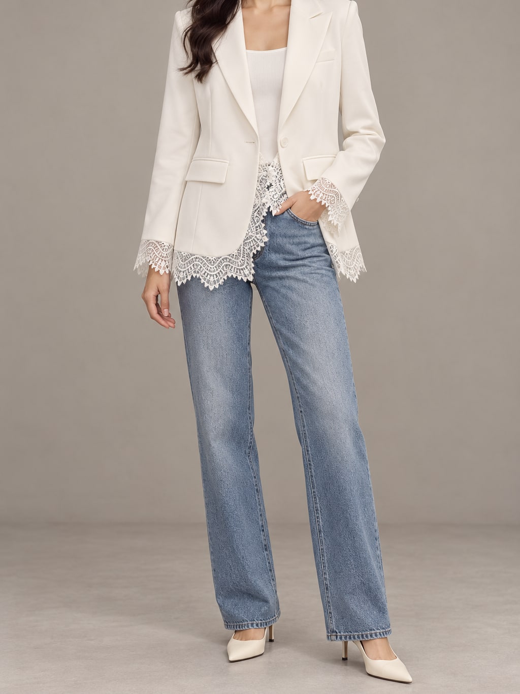 Lace Trim Blazer