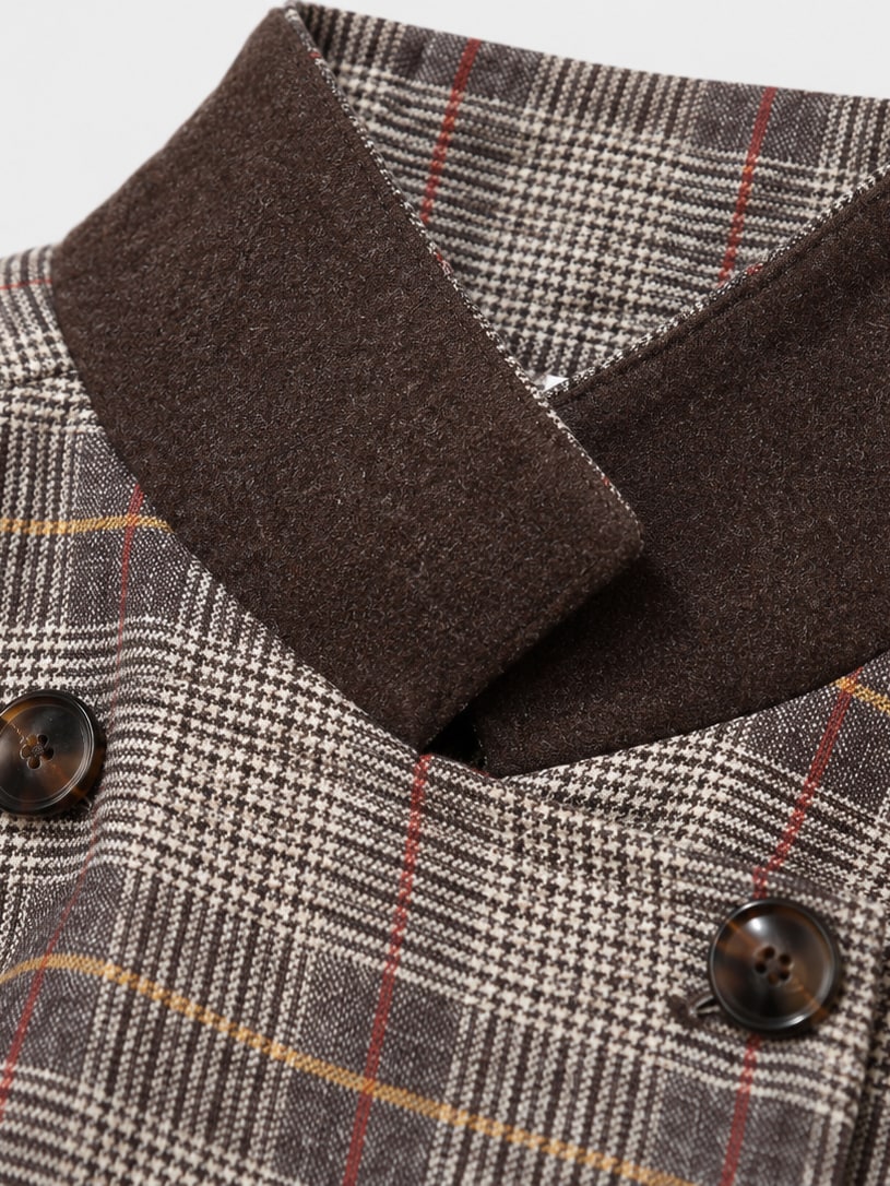 Plaid Double Breasted Blazer