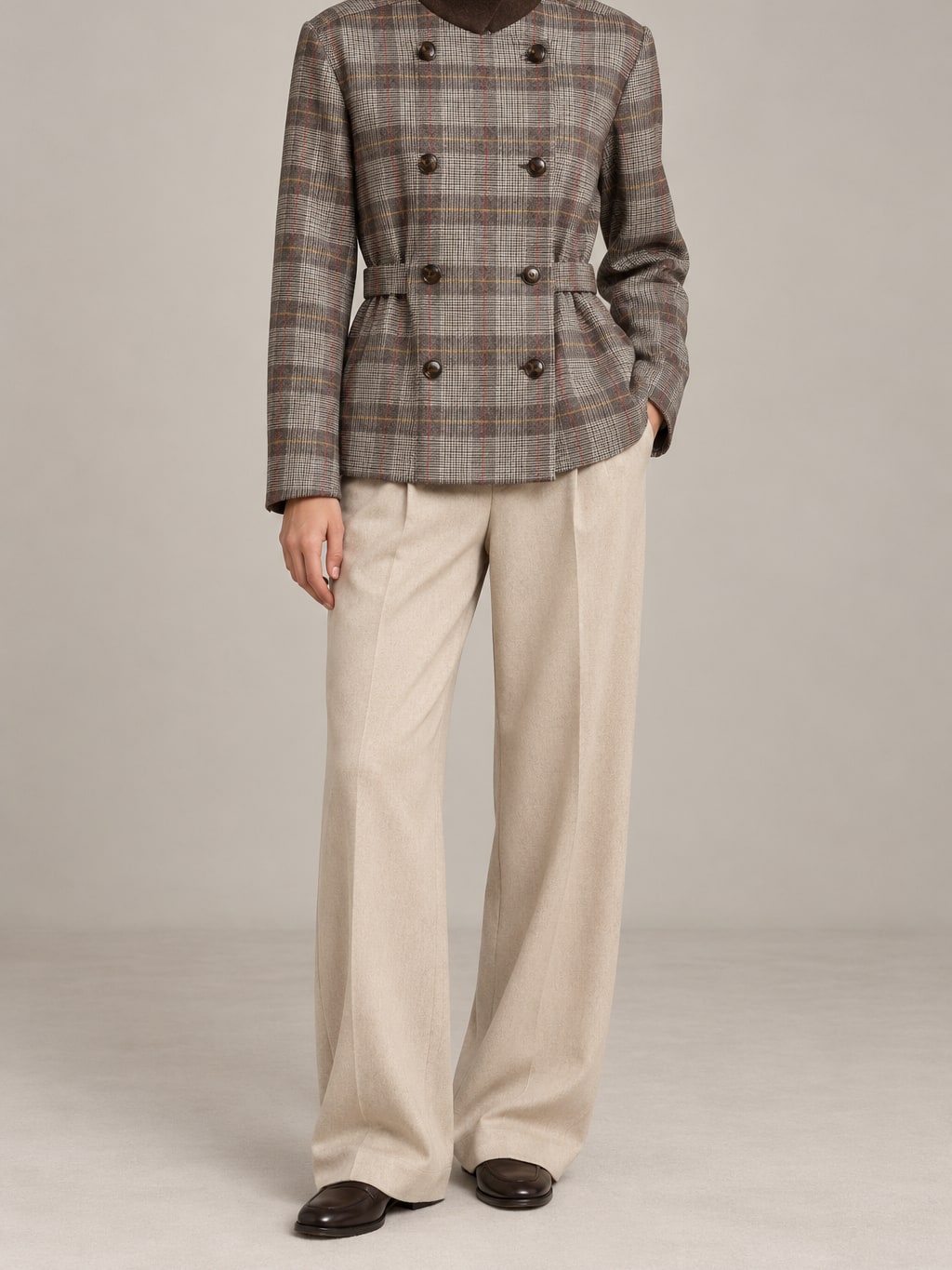 Plaid Double Breasted Blazer