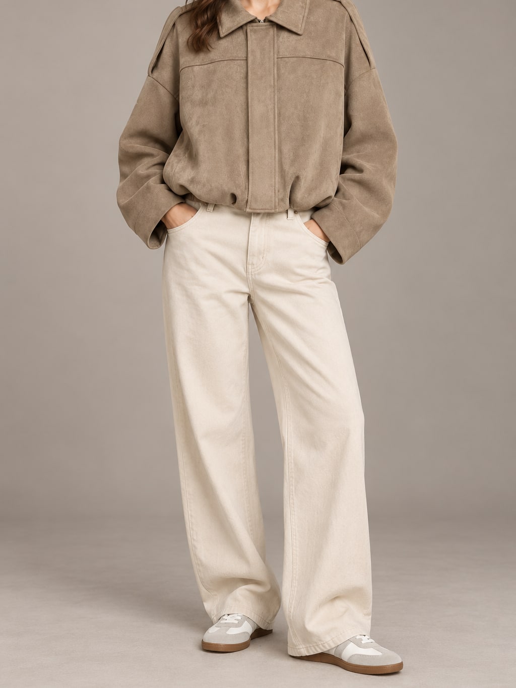 Faux Suede Zip Jacket