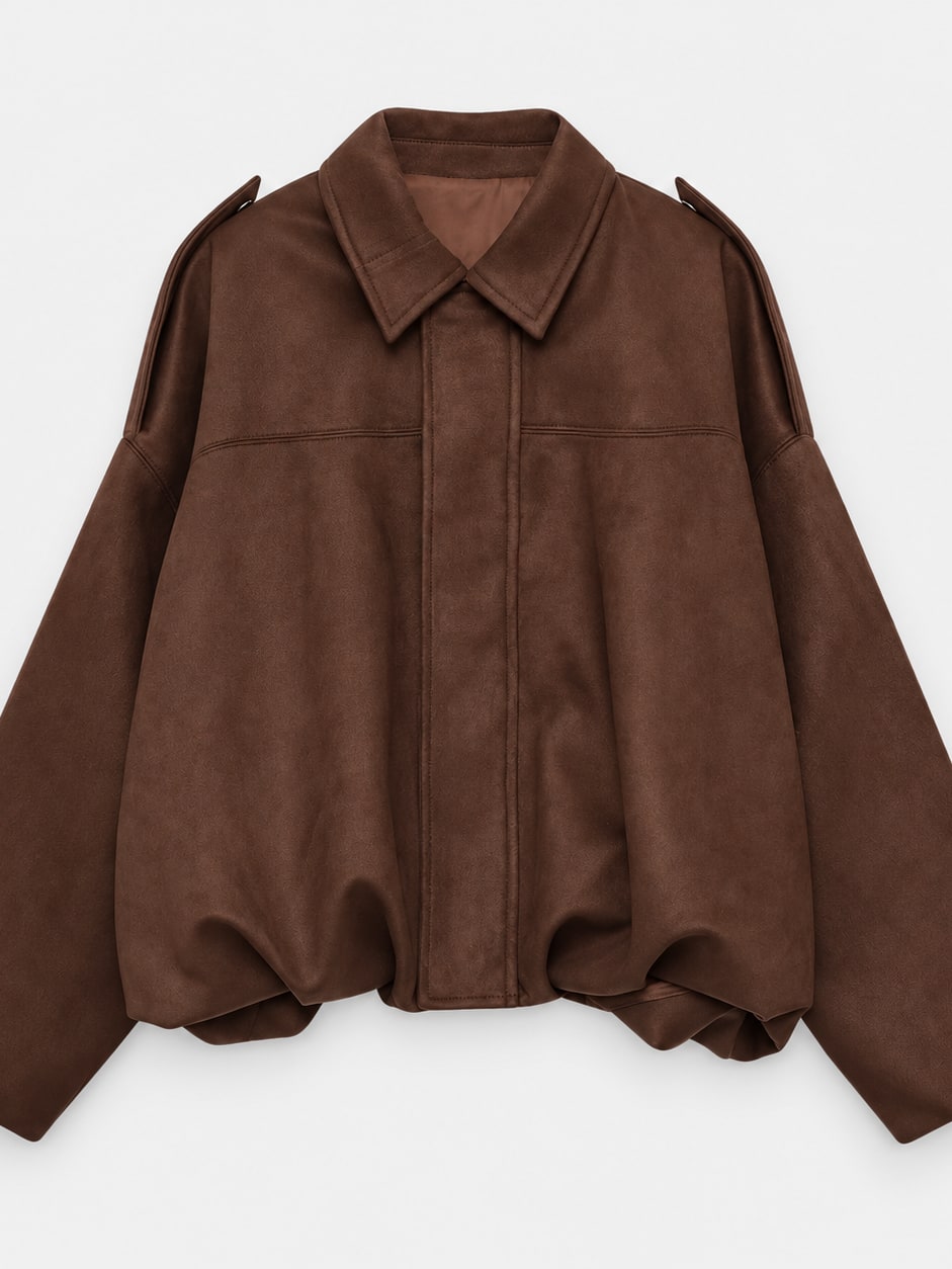 Faux Suede Zip Jacket