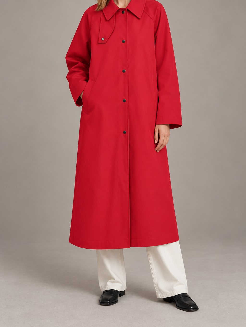 Minimalist Snap Button Trench Coat