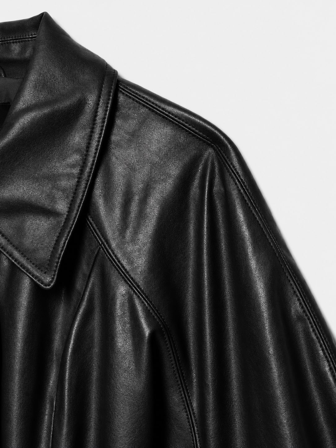 Faux Leather Belted Jacket